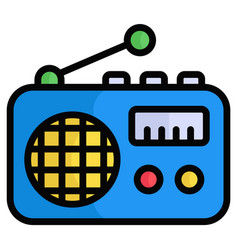 Radio Colored Line Icon Merry Christmas And Happy