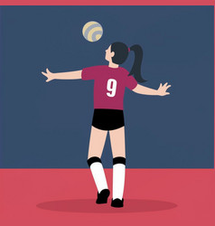 A Young Girl Throwing Volleybal Playing Volleyball