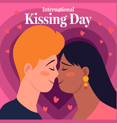 Flat Design International Kissing Day