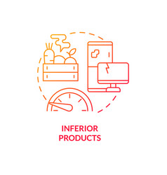 Inferior Products Red Gradient Concept Icon