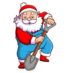 Santa Claus Is Holding The Shovel For Harvest