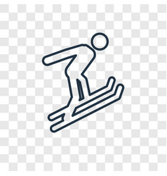 Ski Jump Concept Linear Icon Isolated