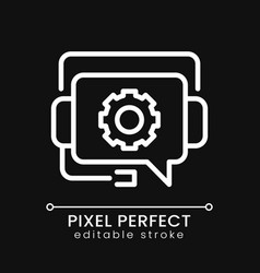 Tech Support Pixel Perfect White Linear Icon For