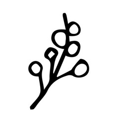 Hand-drawn Doodle Berry Branch