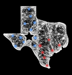 Network Texas Map Logo Web Mesh With Bright