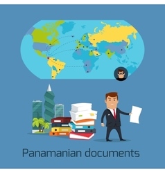 Panamanian Documents Scandal Concept Flat