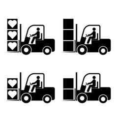 Set Of Forklift Transport Icon Industry Vehicle