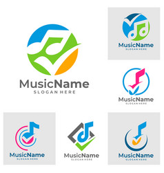 Set Of Music Check Logo Icon Check