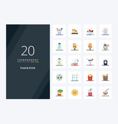 20 Food And Drink Flat Color Icon For Presentation