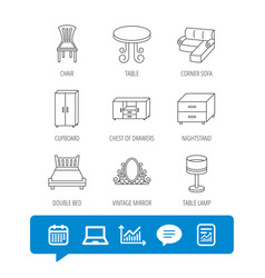 Corner Sofa Table And Cupboard Icons