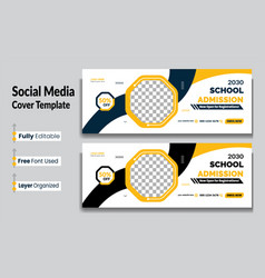 School Admission Social Media Cover Banner Design