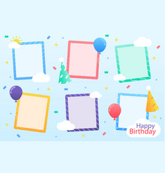 Birthday Collage Frame Collection In Flat Design