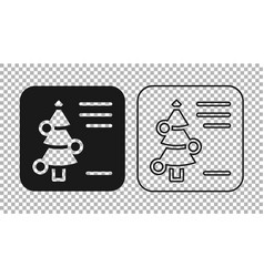 Black Christmas Postcard Icon Isolated On