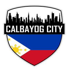 Calbayog City Skyline Silhouette Philippines Flag