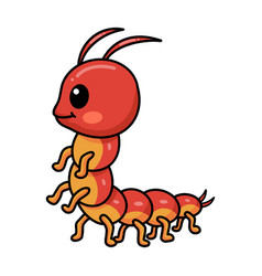 Cute Little Centipede Cartoon Character