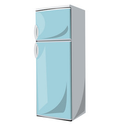 Blue Refridgerator On A White Background