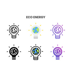 Eco Energy Icons Set With Different Styles