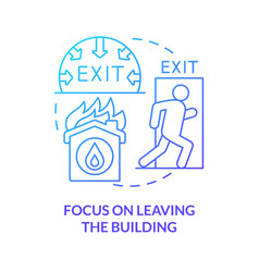 Focus On Leaving Building Blue Gradient Concept