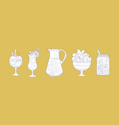 Ice Cream Lemonade And Smoothie Jar Hand Drawn