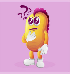 Cute Yellow Monster Asking Questions