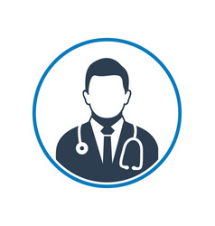 Male Doctor Profile Icon Flat Style Eps