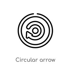 Outline Circular Arrow Icon Isolated Black Simple