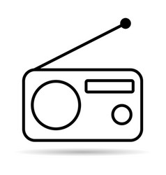 Retro Radio Station Icon Shadow Flat Isolated