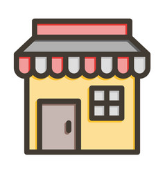 Supermarket Thick Line Filled Colors Icon