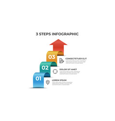 3 Stairs Steps Infographic Element Template