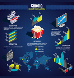 Isometric Cinema Infographic Template