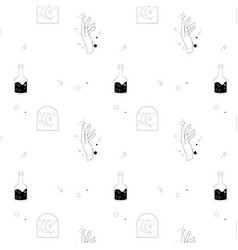 Seamless Pattern Of Celestial Hand With Stars