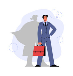 Business Man With Silhouette Of Superman