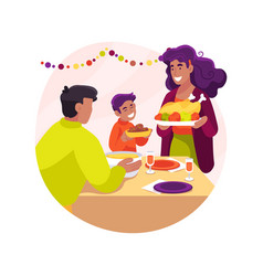 Serving Christmas Meal Isolated Cartoon