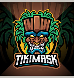 Tiki Mask Esport Mascot Logo Design