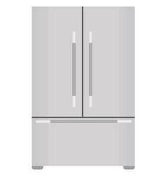 Grey Refridgerator On A White Background