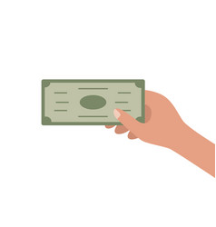 Hand Holds A Dollar Bill Cash Payment Purchase