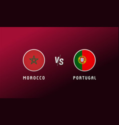 Morocco Vs Portugal Flag Round Emblem