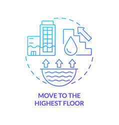 Move To Highest Floor Blue Gradient Concept Icon