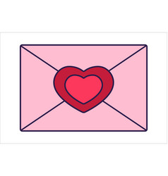 Retro Valentine Day Icon Greeting Envelope