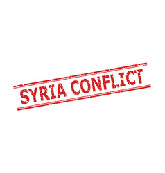 Syria Conflict Stamp With Distress Surface