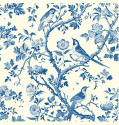 Toile De Jouy Vintage Floral Seamless Pattern 15