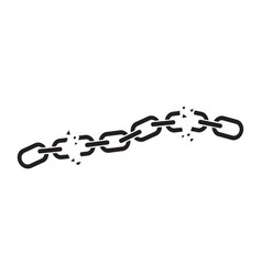 Black Broken Chain Icon Isolated On White