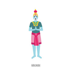 Cartoon Hanuman - Hindu God Strength And Blue