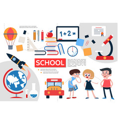 Flat School Infographic Concept Flat School