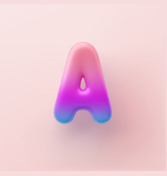 3d Colorful Gradient Letter A On A Light