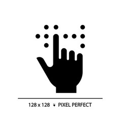 Braille Fingertouch Language Black Glyph Icon