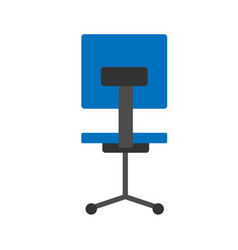 Office Blue Chair Simple Flat Icon On White