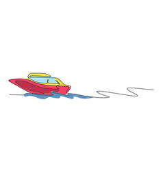 One Continuous Line Drawing Of Fast Speed Boat