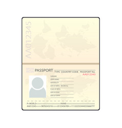 Blank Open Passport Template Isolated Document