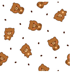 Cute Kawaii Teddy Bear Seamless Pattern Cartoon